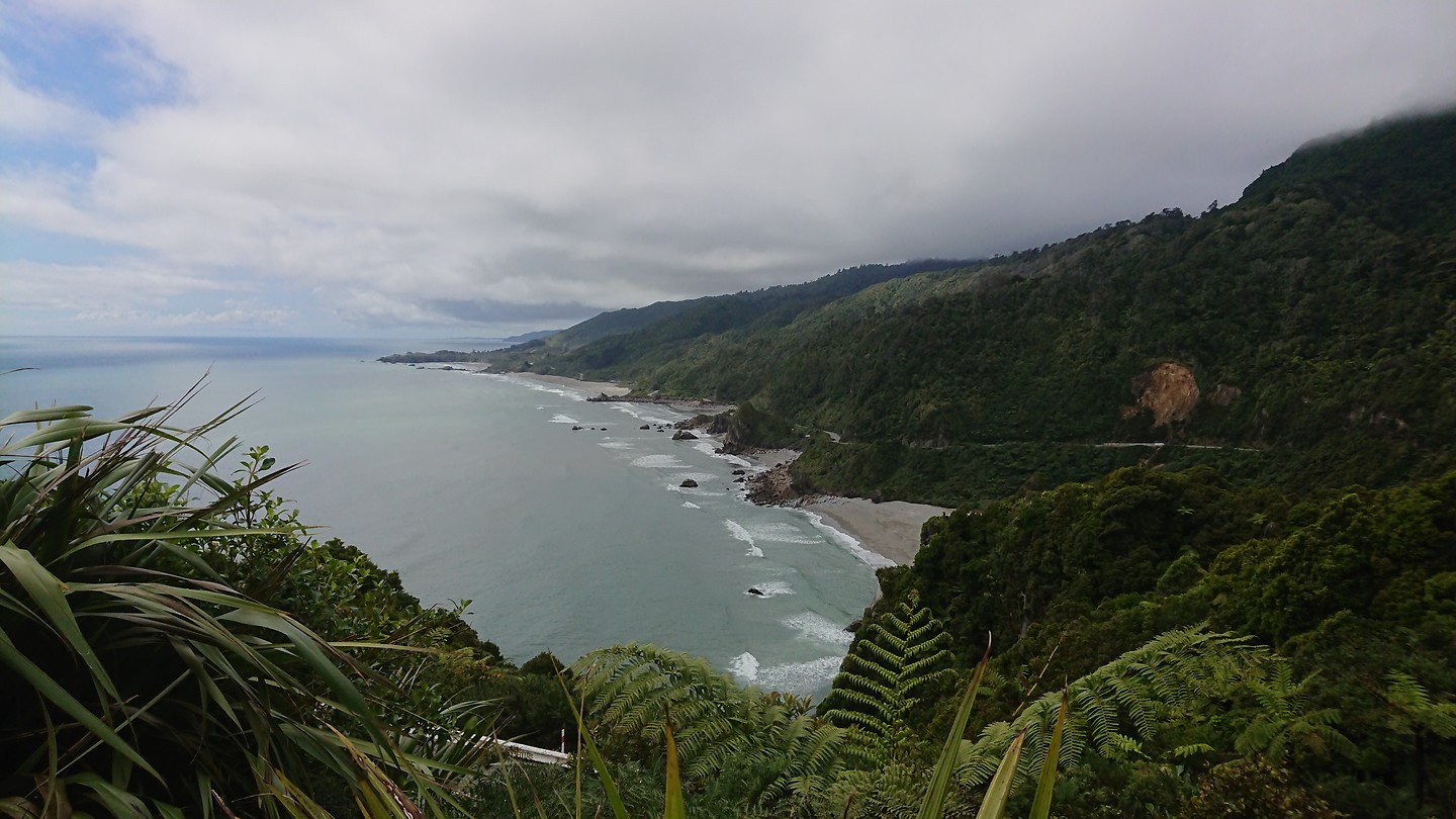 Uitzicht op kustlijn Paparoa National Park