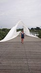 Rewarewa brug op een bewolkte dag