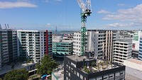 Het uitzicht vanuit ons nieuwe "huisje" Auckland