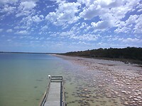 Lake Clifton met steiger vanuit de lucht