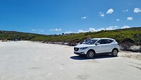 Onze 2WD op het strand