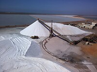 Zeezout winning door Rio Tinto, foto gemaakt door de drone
