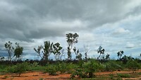 Dreigende wolken voor een korte hevige bui