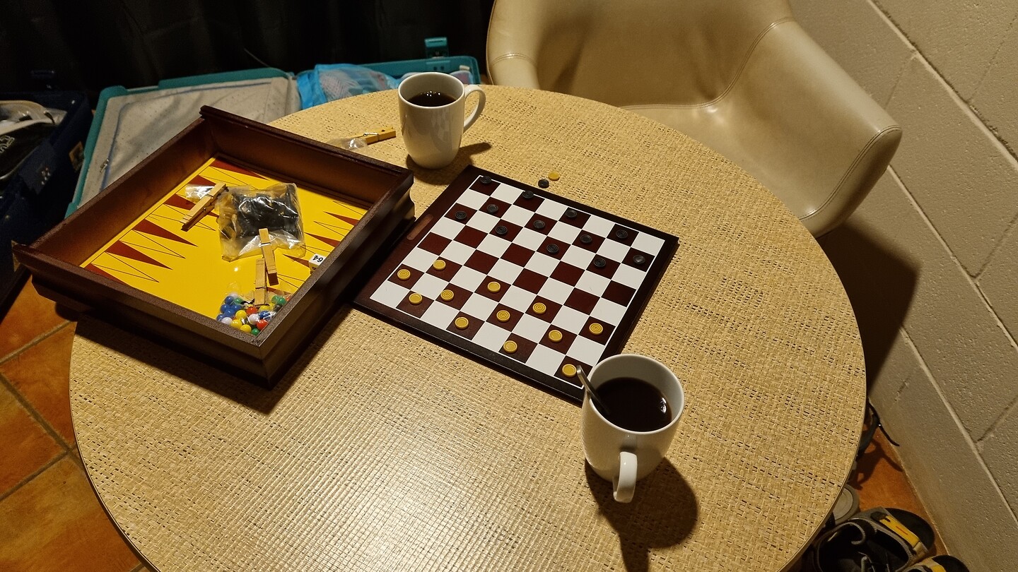 Even een spelletje dammen