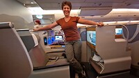 Wat een ruimte in de business class