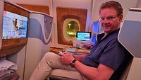Heerlijk ruim op de business stoel