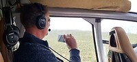 In de helikopter