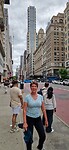 Bij de bushalte in Manhattan