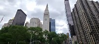 Flatiron (strijkijzergebouw) vanuit de hop on bus