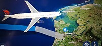 Almere wordt op het scherm aangegeven,  wat een wereldstad!