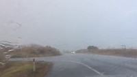 Stortbui bij het wegrijden vanmorgen