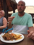 De lunch met een kippie