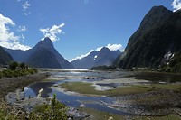 Milford Sound met eb in de zon