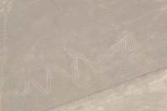 Nazca lijnen vanuit het vliegtuig gezien