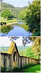 Rivier en muur van de Abdij