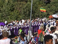 Processie tijdens Timkat in Lalibela