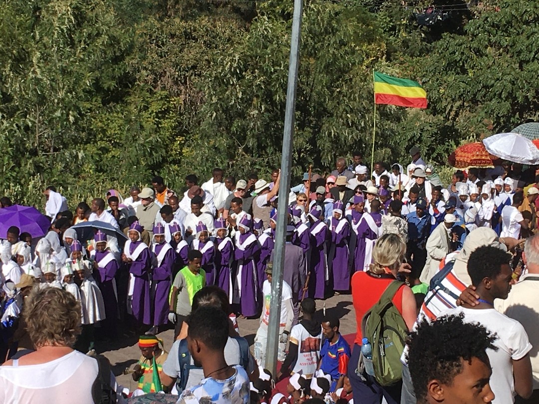 Processie tijdens Timkat in Lalibela