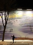 Voor de mural