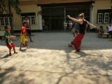 Voetballen met de kids