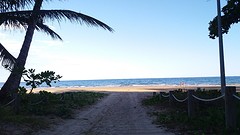 Strand vanaf de camping