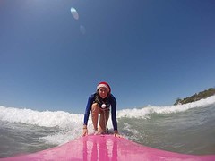 Santa surfing