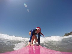 Santa surfing