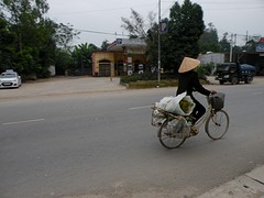 Vietnamse op de fiets