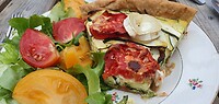 quiche met gele tomaten