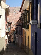 Het enige overgebleven koloniale straatje in La Paz