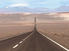 Ruta 5, met vulkanen op de achtergrond