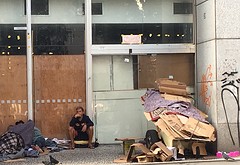 Heel veel daklozen op straat in São Paulo