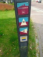 Paaltje met teken Jabikspaad