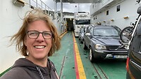 In de rij op de Ferry