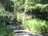 Met stenen pad naar boven