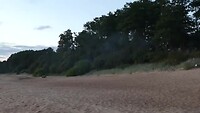 Ondergang van de zon in de Golf van Riga