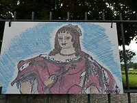 Tekeningen op het hek van het slotpark