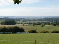 Uitzicht over de groene heuvels rond Fulda