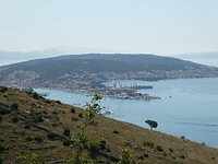 Trogir vanaf hoogte net na vertrek richting Slovenië