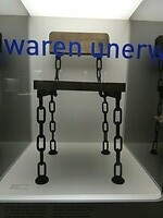 Industrieel ontwerp van stoel in Ruhrmuseum.