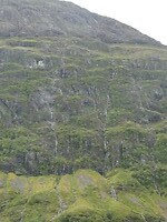 De watervallen van de bergen tussen Glencoe en Balloch