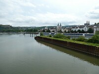 De Moezel richting de Rijn in Koblenz