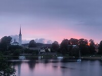 Frymburk bij zonsondergang