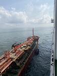Het schip moest "ff tanken".
