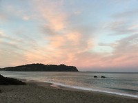 Zonsondergang boven zee