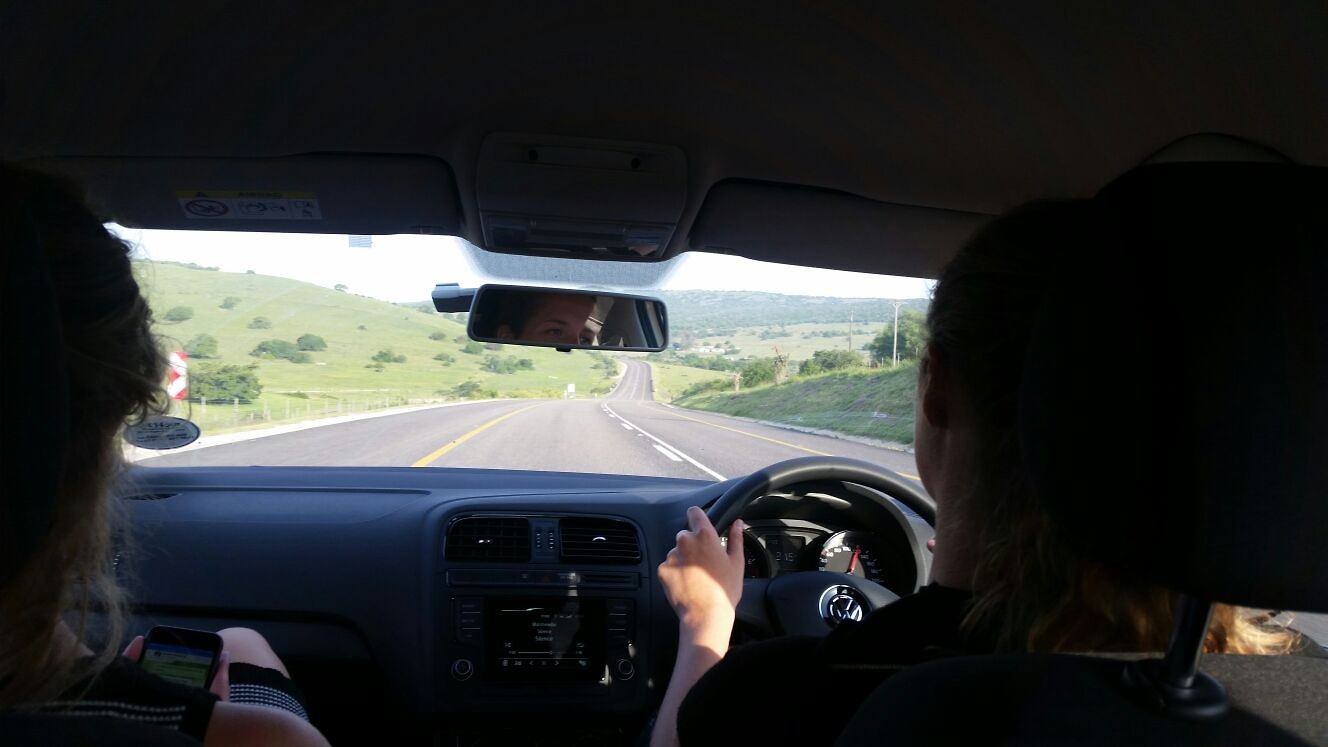 Ik aan het autorijden naar Port Elizabeth