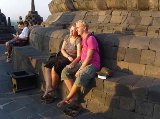 zonsondergang op de borobudur