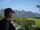 uitzicht vanaf ons balkon in Vangvieng