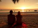 Genieten van de zonsondergang op Sairee Beach