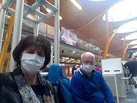 Wachten op de volgende vlucht in Madrid!