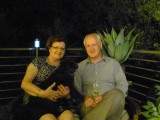 Ieke en Steve, onze gastvrije familie in Sydney; op schoot zit Maxine